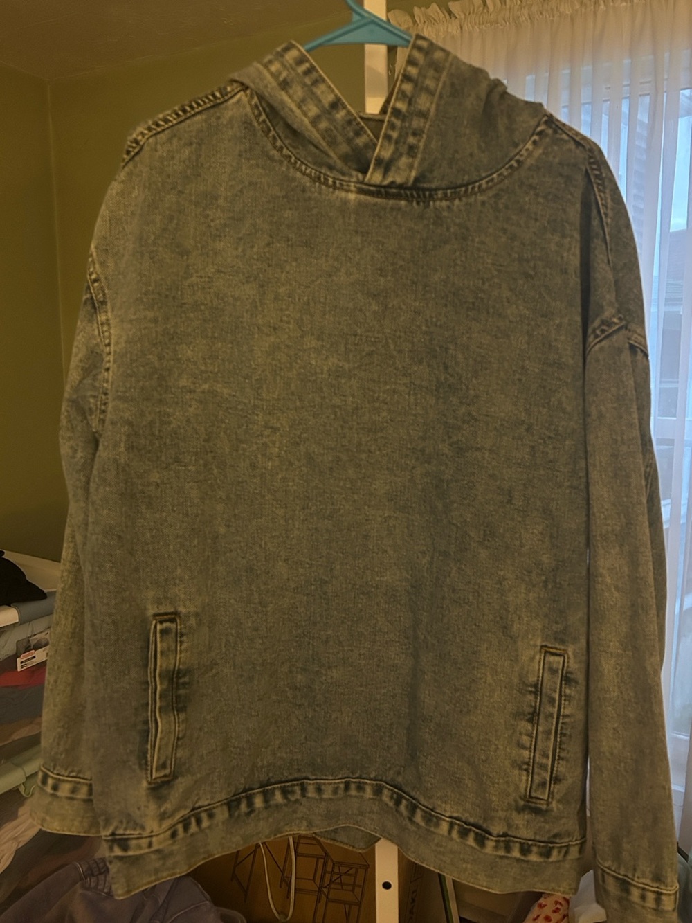 Denim Jacket Pullover with Hood
